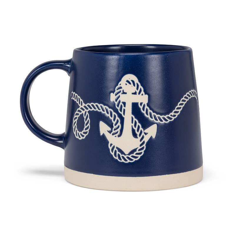Mug - Anchor-Navy-3.5"H(14oz)