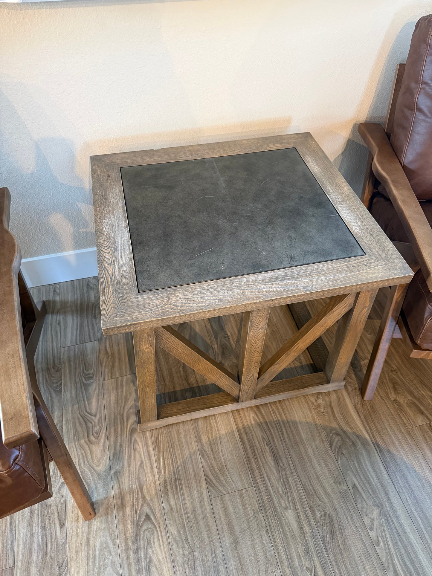 Furniture: Wood/Stone Side Table