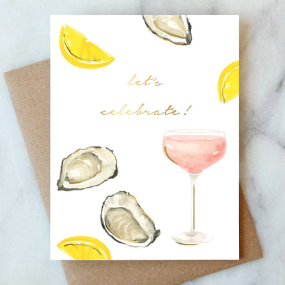 Greeting Card: Oysters and Rose Celebration