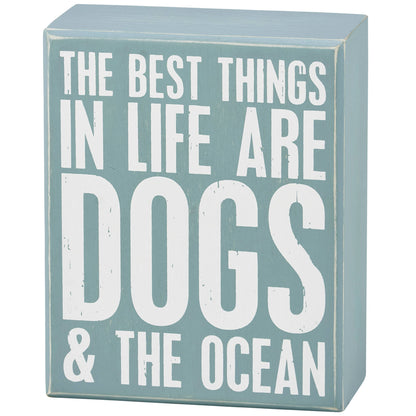 Wood Sign - Dogs And Ocean Sign