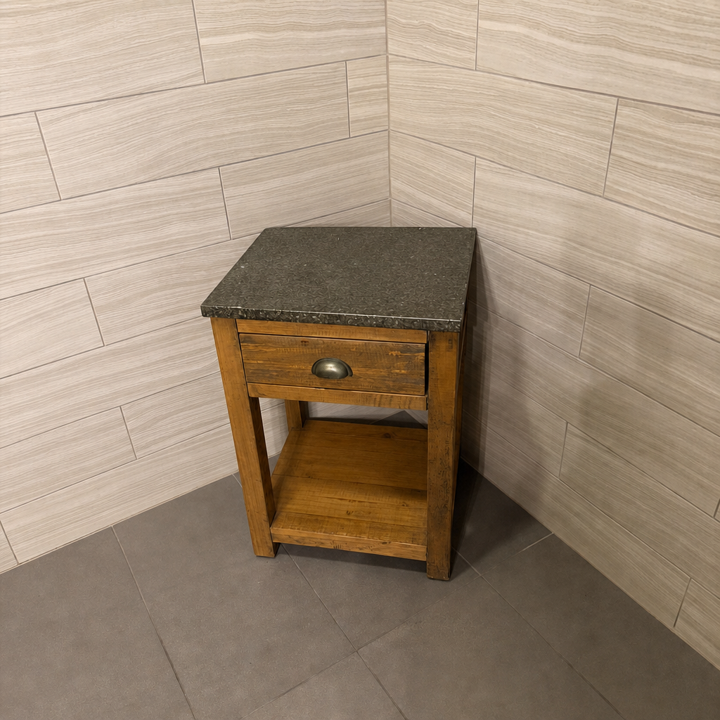 Furniture: Rustic with Gray Top Nightstand