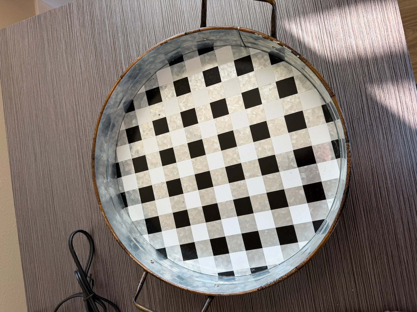 Decor: 12 in. Checker print tray