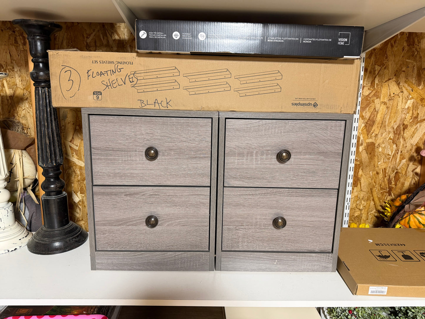 Furniture: Grey modern nightstand