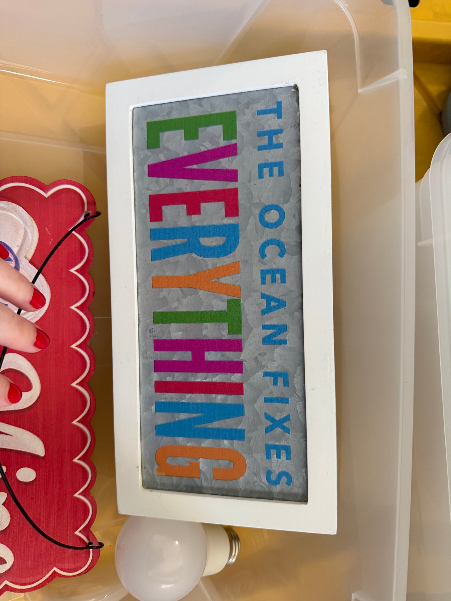Wood Sign - The ocean fixes everything