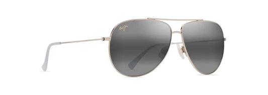 Maui Jim: GREY HAUOLI XL SHINY LT GOLD W/CRYSTAL