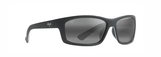 Maui Jim: GREY KANAIO COAST MATTE BLACK/WHITE/BLUE