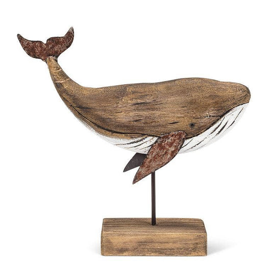 Decor - Medium Whale on Stand-8"H