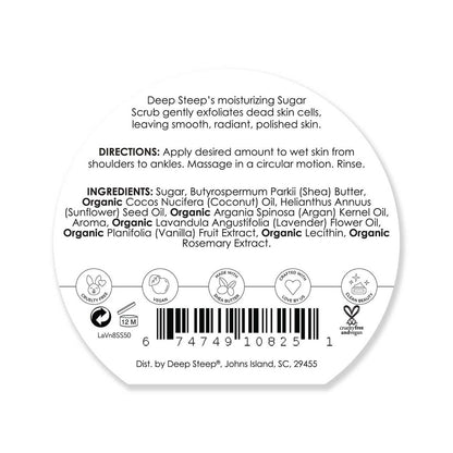 Sugar Scrub - Lavender Vanilla Exfoliating & Smoothing 8oz