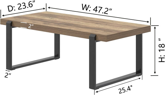 Furniture: Rustic Coffee Table (Wood/ metal base)