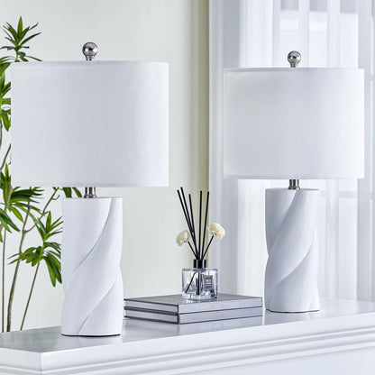Lamp: White twirl lamp