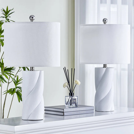 Lamp: White twirl lamp