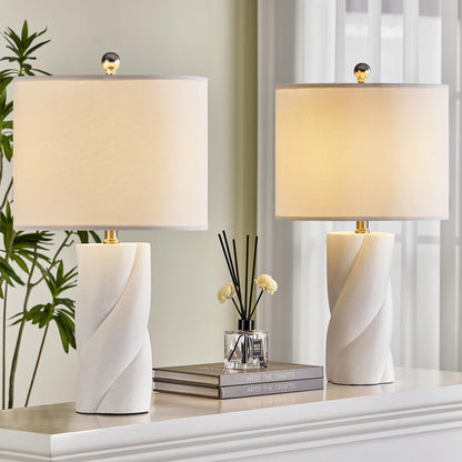 Lamp: White twirl lamp